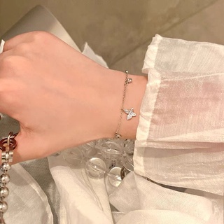 Fashion New Niche Simple Alloy Butterfly Bracelet Bracelet Temperament Small Fresh Ins Full Diamond Butterfly Bracelet