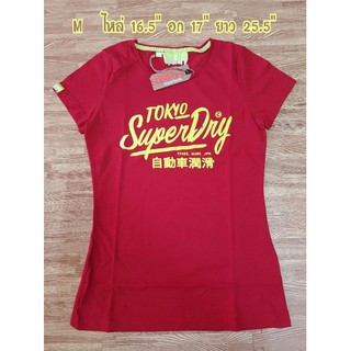 Superdry Ticket Type T-shirt สีแดงไซส์ M ของแท้100%