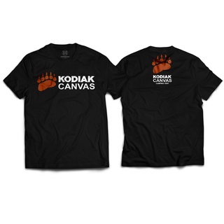 HH สายแคมป์ KODIAK CANVAS ดำ งานสกรีนพรีเมี่ยม ใส่สบายไม่ร้อน เสื้อยืด เสื้อยืดผ้าฝ้าย