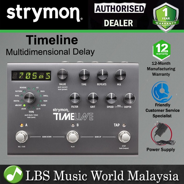 Strymon TimeLine Multidional Delay Guitar Multi Effects Pedal สําหรับกีตาร์ไฟฟ้า (Time Line)