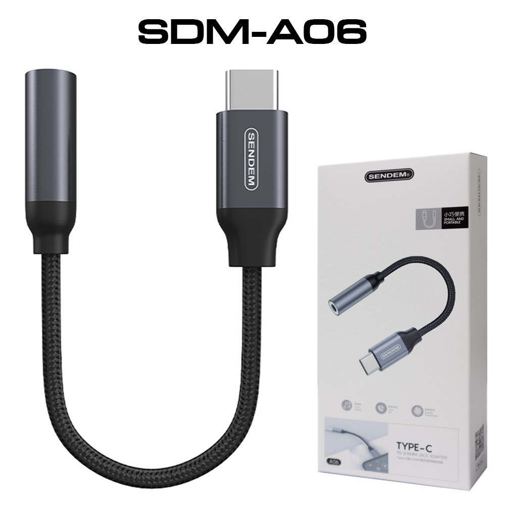 Sendem A06/A10 TYPE-C TO 3.5MM/Jack Adapter Type-C TO Type-C + Type-C สายแปลงหูฟังType-Cฟังเพลง