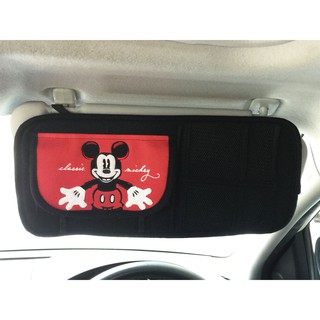 ลิขสิทธิ์แท้ มิกกี้เม้าส์ ที่คลุมบังแดดหน้ารถยนต์ 1 ชิ้น สีดำแดง Mickey Mouse Disney Car Sun Visor Sunshade Cover 01