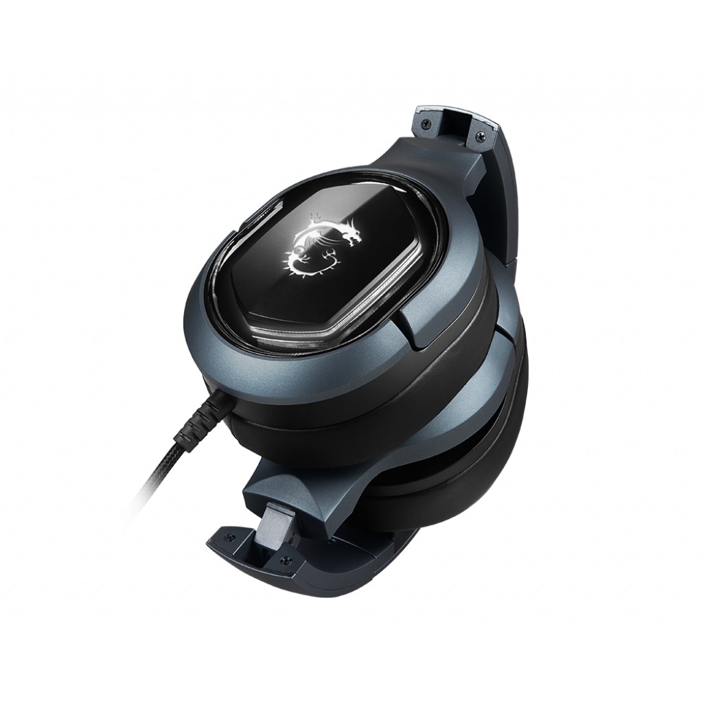 MSI Immerse GH50 7.1 Surround Sound RGB Mystic Light Metal Construction Foldable Headband Design Gaming Headset