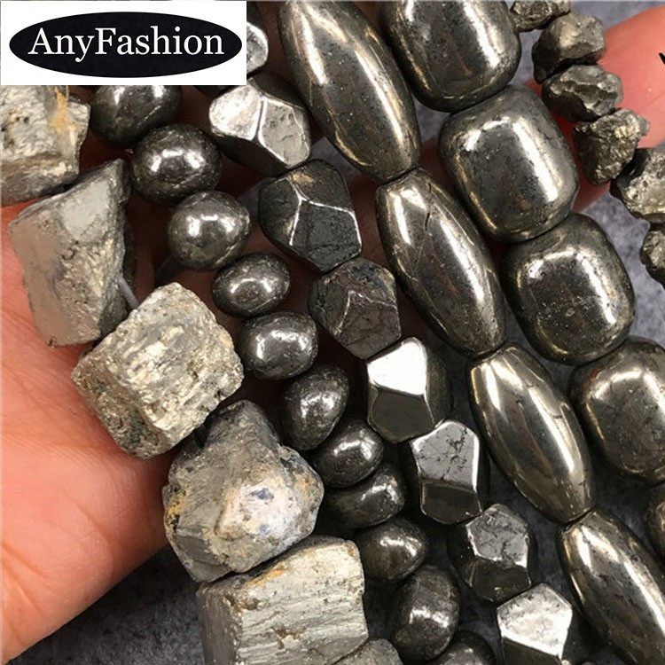 Pyrite Bead หนาแน่นลูกปัดธรรมชาติหลวม Cube เหลี่ยมเพชรพลอยตัด Nugget เหล็กแร่หิน DIY สำหรับเครื่องปร