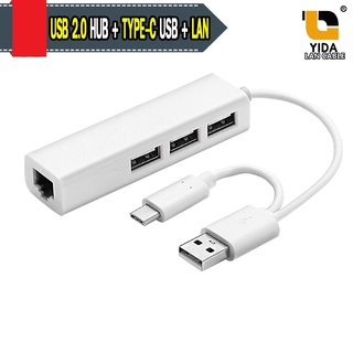 Usb 2.0 Port Hub Usb Type-C Usb 2.0 Lan Rj45 Ethernet Network Adapter Cable Portable High Speed Data Hub /hub07