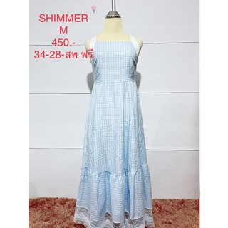 เดรสยาว สีฟ้า SHIMMER SIZE M