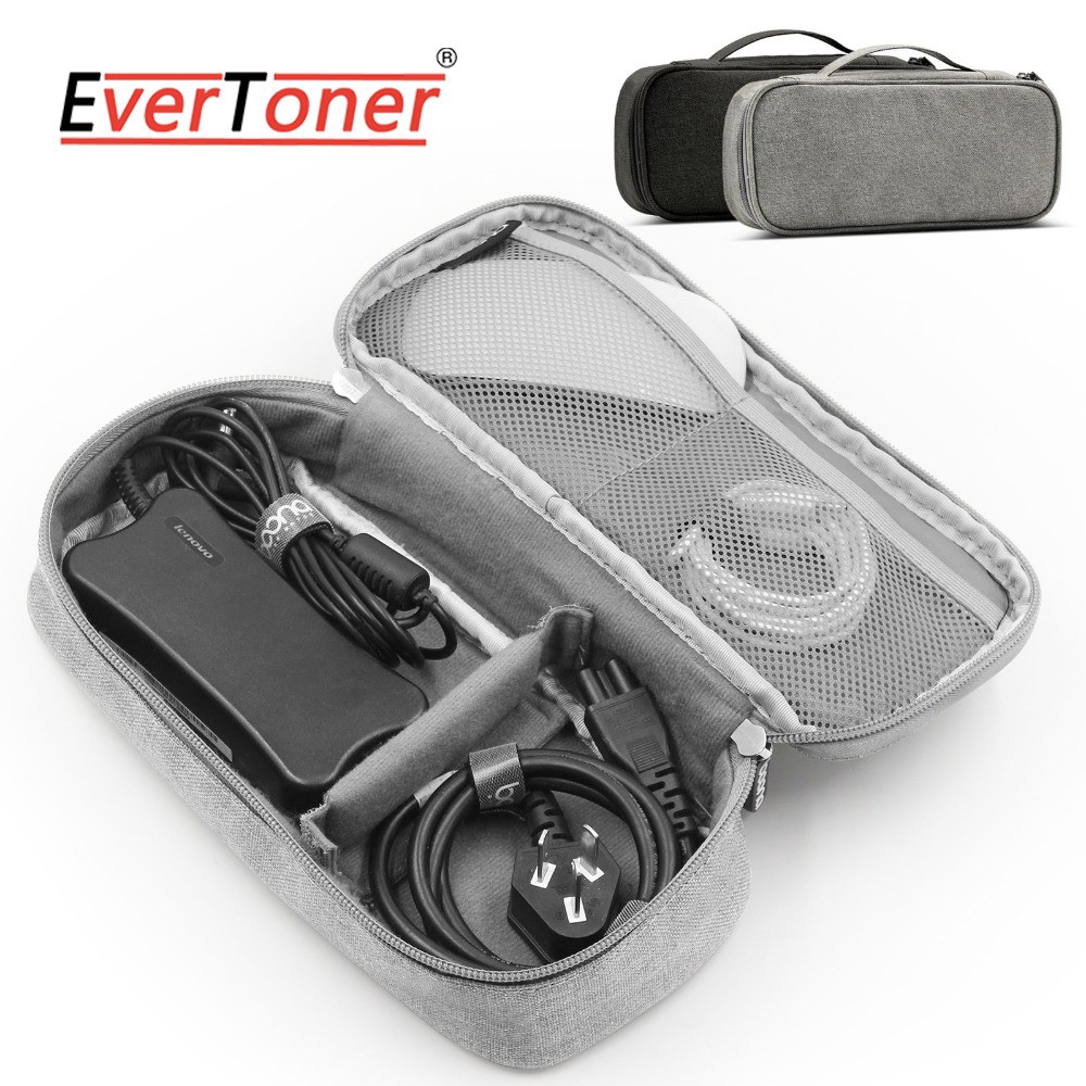 Evertoner กระเป๋าจัดเก็บสายเคเบิล พาวเวอร์ซัพพลาย เมาส์ สายชาร์จ ดิจิทัล อุปกรณ์เสริม สําหรับแล็ปท็อป