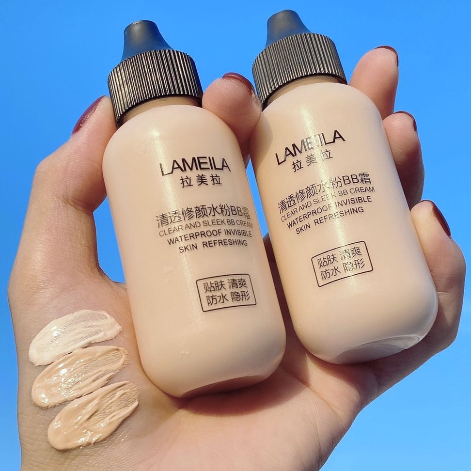 Lameila 3037 รองพื้น บีบีครีม คุมมัน เบลอรูขุมขน ปกปิดรอยสิวจุดด่างดํา ปรับผิวขาวกระจ่างใส ผิวเรียบเนียน ติดทน กันเหงื่อ