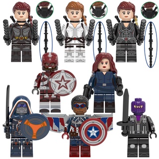 บล็อกตัวต่อToys Marvel Black Widow Falcon Captian America X0272