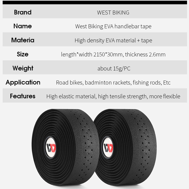 WEST BIKING เทปแฮนด์จักรยานแบบนุ่ม PU EVA สายรัดกันลื่นสำหรับขี่ดูดซับแรงกระแทก - รูปที่ 6