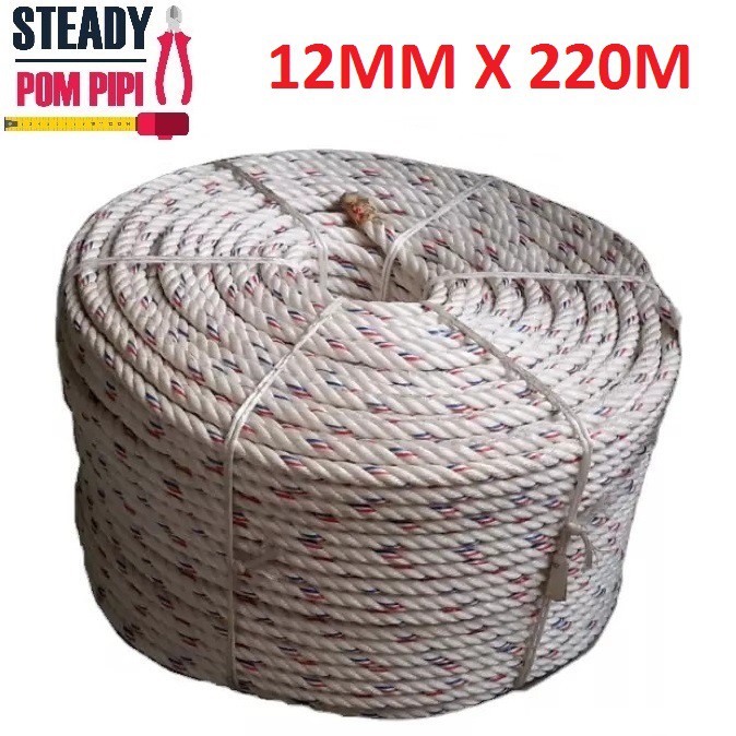 12mm X 220M POLYPROPYLENE ROPE/PP ROPE/P เชือก/วัว ROPE/Goat ROPE/LORI Tie ROPE