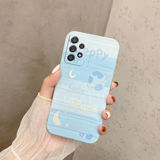 New เคสโทรศัพท์ Samsung Galaxy A53 5G A33 A23 5G A13 4G S22 Ultra S22+ S21 FE S21 Ultra S21+ Fashion Matte Soft Case Oil Painting Cute Happy Space Camera Lens Protection Cover เคส GalaxyA53