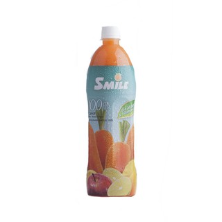 สไมล์ น้ำแครอทผสมส้มคั้นแท้ 100% พาสเจอร์ไรซ์ 1 ลิตร Smile 100% carrot mixed with orange juice, pasteurized 1 liter