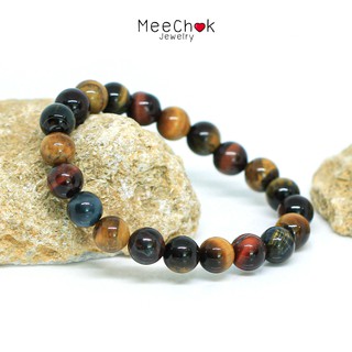 หินไทเกอร์อายส์ 3 สี สามทหารเสือ Three Color Tigers Eye 8 มิล หินแห่งความร่ำรวย หินมงคล By.Meechok