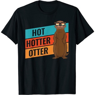 เสื้อยืดผู้ชาย เสื้อยืดลําลอง แขนสั้น คอกลม พิมพ์ลาย Gothic Fathers Day Gift All-match Neu Lustiges Hotter Otter Otterli