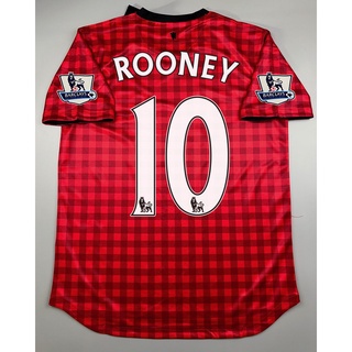 เสื้อบอล ย้อนยุค แมนยู 2012 เหย้า Retro Manchester United Home พร้อมเบอร์ชื่อ 10 ROONEY อาร์มพรีเมียร์กัมมะหยี่