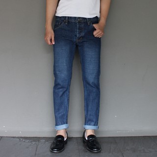 GZ Jeans กางเกงยีนส์ชายขากระบอกเล็กผ้าไม่ยืดสีฟ้า (Size 28-40)