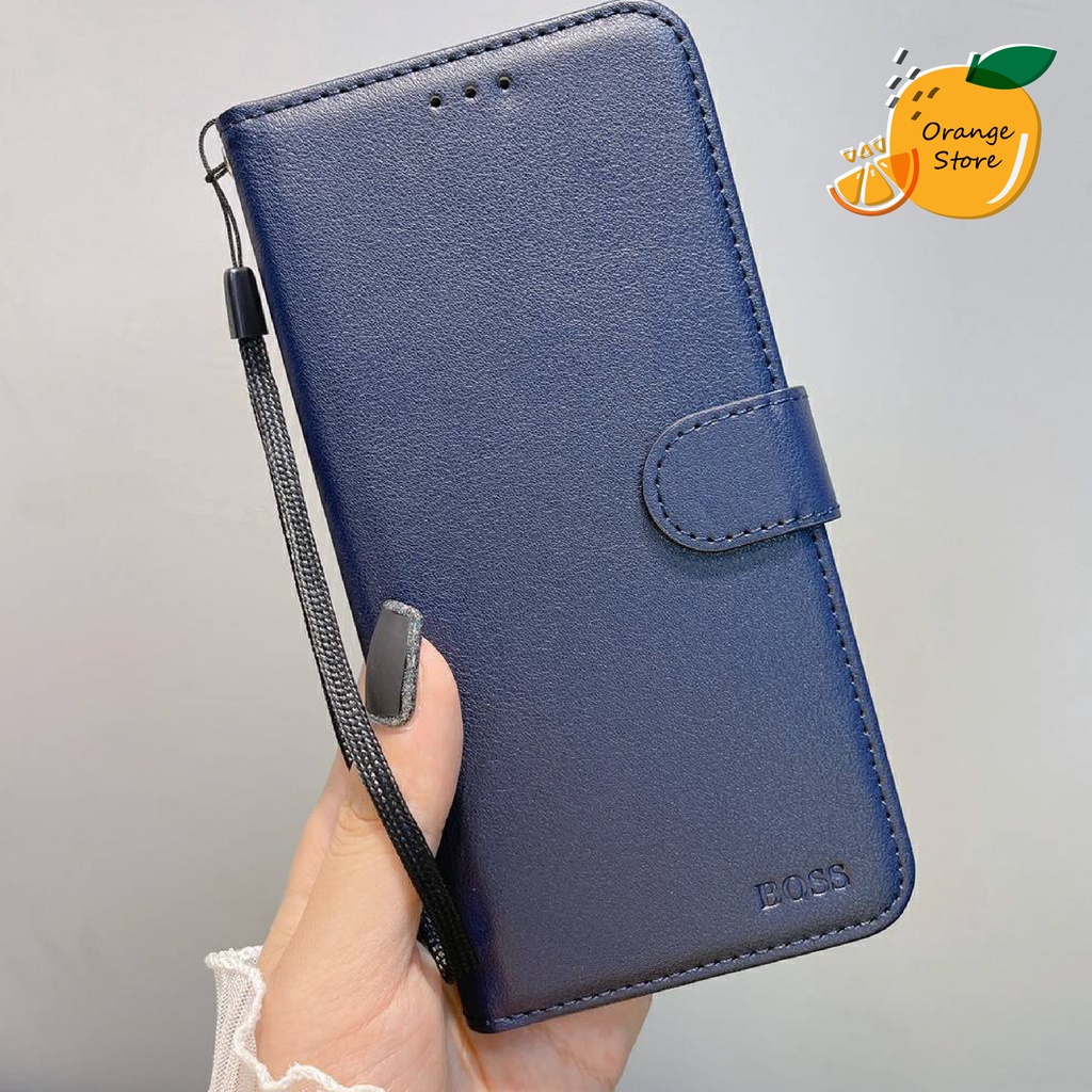 (พร้อมส่งจากไทย) เคส Oppo เคสฝาพับ Boss มีสายคล้องมือ Oppo Reno6(5G) Reno6z(5G) A15 Reno2f Reno5(5g) A3s A59 A57 A39 F11