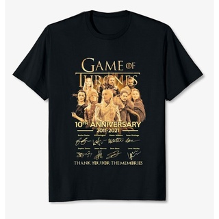 ย้อนยุคเสื้อยืด พิมพ์ลาย Humor Game Of Thrones 10Th Anniversary 2011Hank You The Memories แบบตลก สําหรับผู้ชายS-5XL