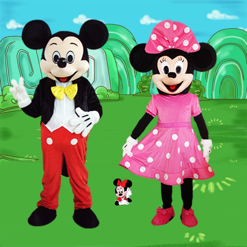 Disney Mickey and Minnie Anime Mouse Mascot Costume Suit Christmas ...