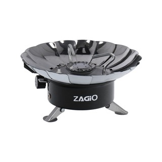 เตาแก๊สปิคนิคแบบพกพา (มีแผ่นกันลม) ZAGIO รุ่น ZG-1554 สีเทา