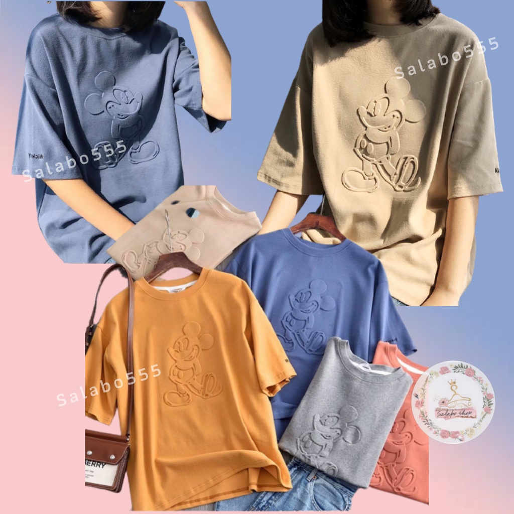SALABO(พร้อมส่ง) เสื้อยืดสกรีนลายนูน การ์ตูนสุดฮิต เนื้อผ้าอย่างดี พร้อมส่ง MK009