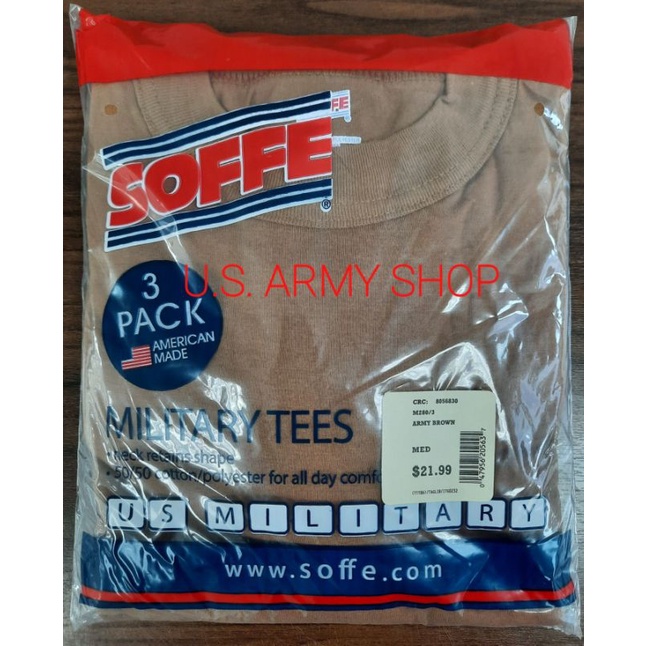 เสื้อยืดทหาร SOFFE Made in USA.(แพค 3 ตัว)