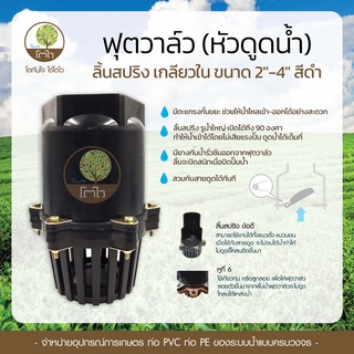 ฟุตวาล์ว ลิ้นสปริง เกลียวใน ขนาด 2"-4" สีดำ - โตไว