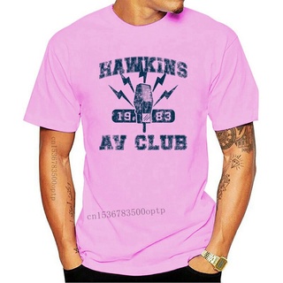 คอลูกเรือพร้อมส่ง เสื้อยืดแขนสั้น ผ้าฝ้าย 100% พิมพ์ลาย Hawkins Middle School A V Club Stranger Of Things 80S สไตล์วินเท