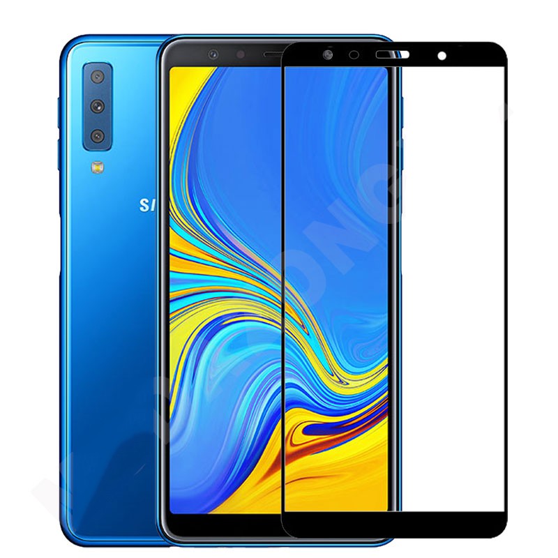 ฟิล์มกระจกแบบเต็มจอกันรอยหน้าจอสําหรับ Samsung Galaxy A5 A6 A7 A8 A9 Plus A8S A9S J4 J6 J7 J8 J2 Pro 2018 Full Cover Tempered Glass Screen Protector Film