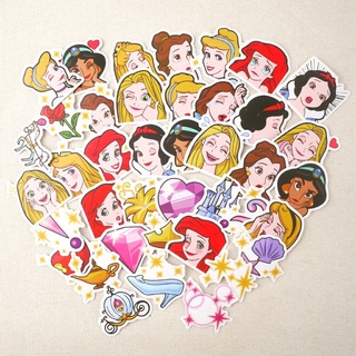 สติ๊กเกอร์ Disney Princess เจ้าหญิง ดีสนี่ย์ ติดแน่น กันน้ำ ติดเคสมือถือ โน้ตบุ้ค (40 ชิ้น) sticker