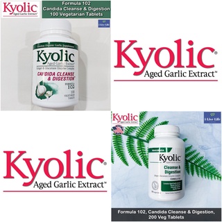 กระเทียมสกัด ไร้กลิ่น Formula 102 Candida Cleanse &amp; Digestion Veg Tablets - Kyolic ช่วยดูแลระบบย่อยอาหาร