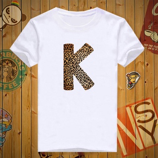 เสื้อยืดสกรีนลายอักษร K - ลายเสือ