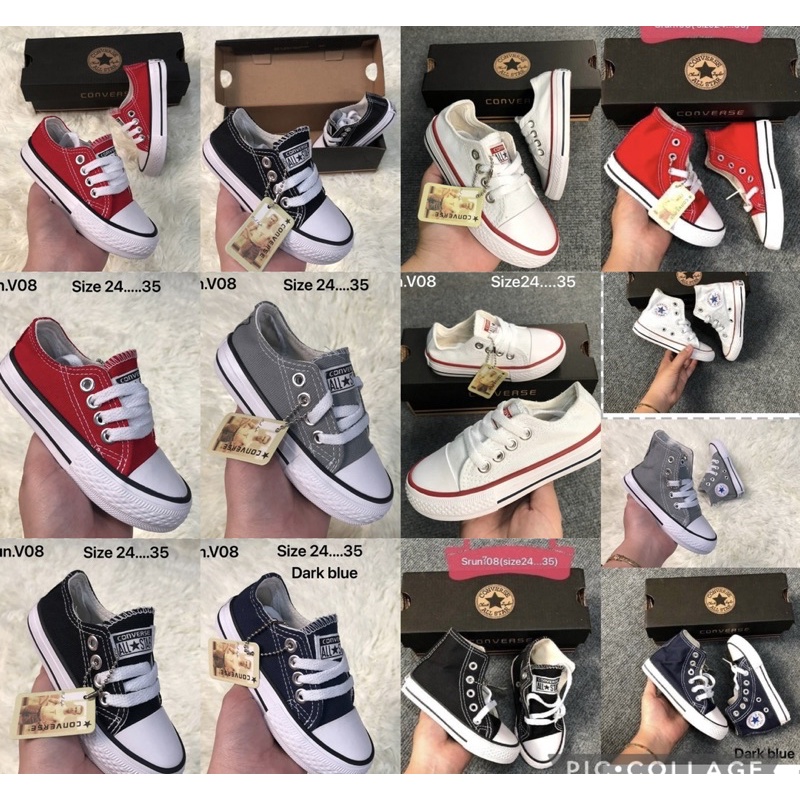 สินค้าพร้อมส่ง มีเก็บเงินปลายทาง รองเท้าผ้าใบเด็ก คอนเวิร์ส
