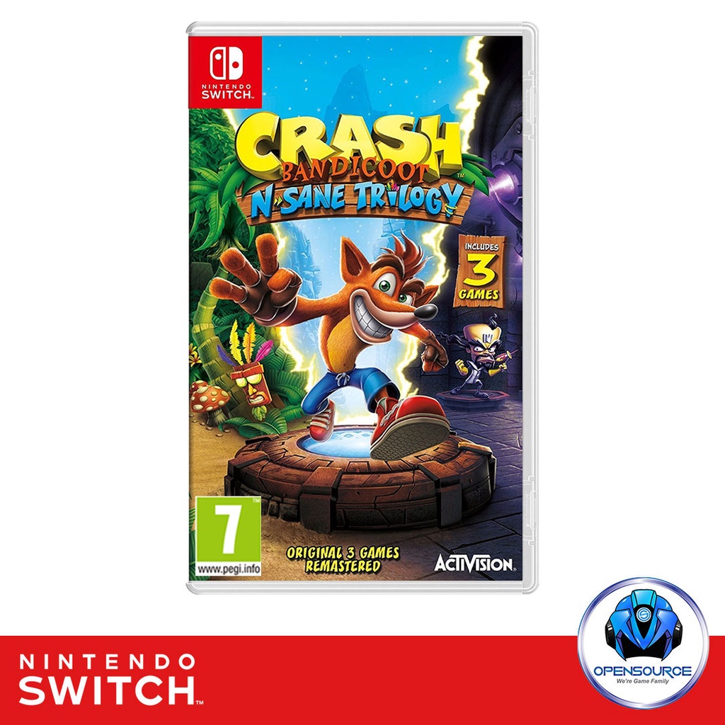 [พร้อมส่ง]Nintendo: Crash Bandicoot N'sane Trilogy + Bonus DLC (ASIA ENG Z3) แผ่นเกม สำหรับ PS4 & Sw
