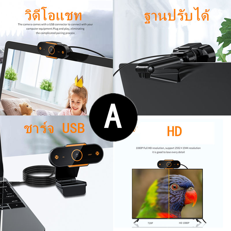 Codพร้อมส่งกล้องเว็บแคม Webcam Usb Hd 4807201080p2k โฟกัสอัตโนมัติ พร้อมไมโครโฟน ที่ไม่มีไดร 7868