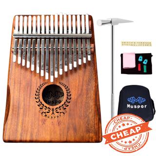 Muspor 17 คีย์ Acacia Kalimba ปุ่มกดหัวแม่มือ Mbira