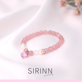 กำไลหินมงคล สร้อยข้อมือหินนำโชค หิน Rose quartz Madagascar สีชมพูฉ่ำๆ ขนาด 6 MM