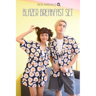 Minimal Blazer set ลาย Breakfast