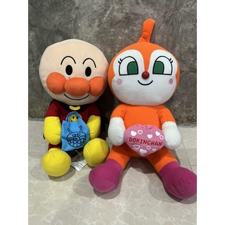 ตุ๊กตาอันปังแมน Anpanman  and Dokin size 34 cm มือหนึ่งป้ายห้อย