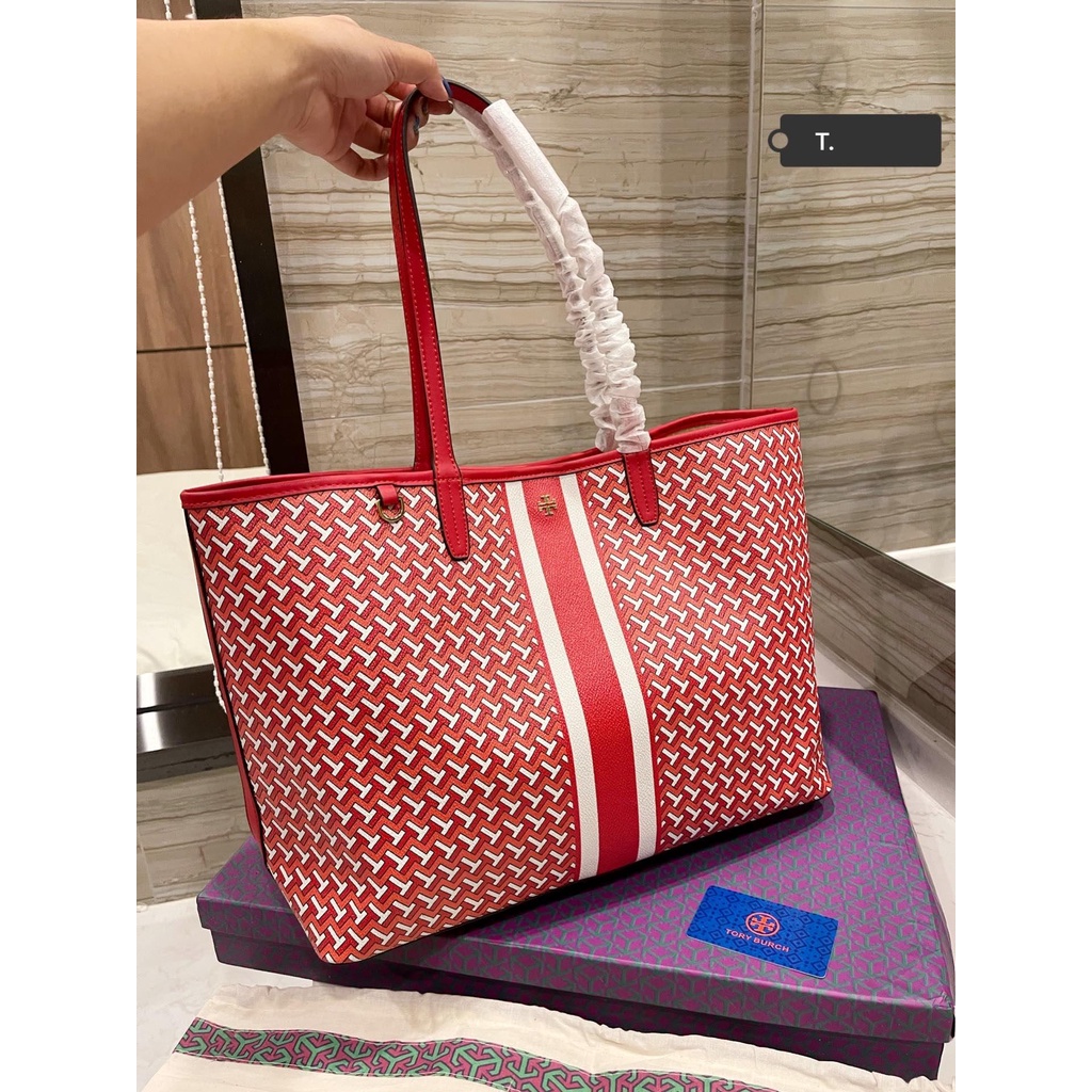 Newest Tory Burch Torrobes new shopping bag hand tied abbot shoulder  multipurpose logo fried chicken wild practical a | Shopee Thailand