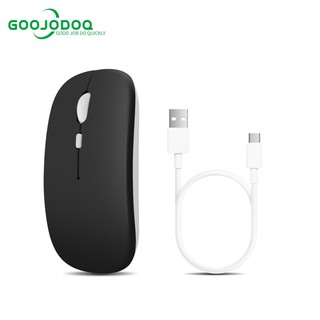 GOOJODOQ เมาส์ไร้สาย 2.4G สีมาการอง พร้อมสายชาร์จ