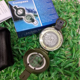 เข็มทิศเดินป่า Lensatic Compass เข็มทิศทหาร สําหรับวัดระยะจริงบนแผนที่ มีมาตราส่วนเส้นบรรทัด สามารถอ่านได้ถูกต้องแม่นยำ