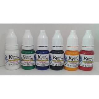 สีสัก เคนตั้น Tattoo Ink ชุดแม่สี ขนาด 10 ml. 6 ขวด