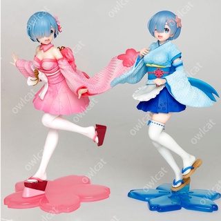 Re: Zero Figure Rem (Memory Snow SAKURA Ver.) 22cm SAKURA Reset Life in a Different World from Zero Action Figure Model Kimono Yukata Anime Re: Life in a Different World from Zero Figure Model Rem Emilia Figure