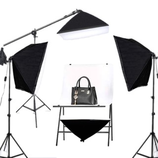 โต๊ะถ่ายภาพสินค้า 60x100cm พร้อมชุดไฟ Softbox 50x70cm