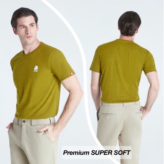 INO &amp; SIAM THAILAND เสื้อยืดคอกลม ผ้านุ่มพิเศษ Premium Super Soft สีเหลือง