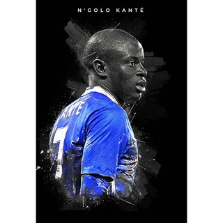 โปสเตอร์ ก็องเต้ Kante Chelsea เชลซี Champions แชมป์ 2020 2021 Football Poster โปสเตอร์ฟุตบอล ตกแต่งผนัง รูปติดห้อง