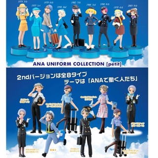 (แท้/มือหนึ่งไม่มีกล่อง) Kaiyodo ANA Uniform Collection - 2005 Ninth Uniform​ PEIITโมเดล​ แอร์โฮสเตส​