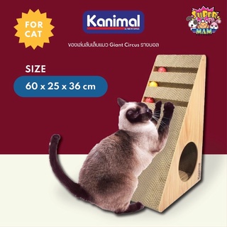 Kanimal ที่ฝนเล็บแมว ของเล่นลับเล็บแมว รุ่นสามเหลี่ยมรางบอล ลับเล็บแมว  Giant Circus 60*25*36 cm